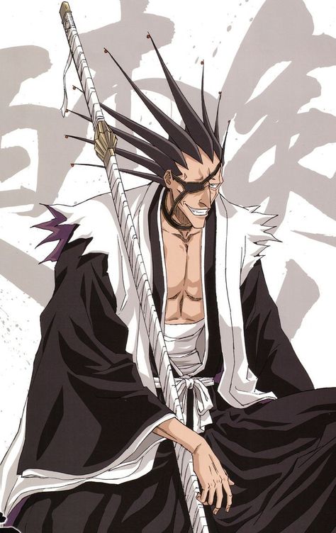 Kenpachi Zaraki - Bleach Bleach Captains, Bleach Figures, Bleach Tattoo, Ichigo Kurosaki Wallpaper, Kuchiki Byakuya, Bleach Cosplay, Kenpachi Zaraki, Bleach Ichigo, Byakuya Kuchiki