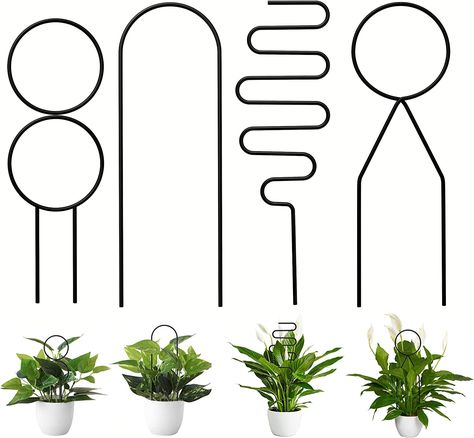 AmazonSmile : 4 Pcs Small Metal Trellis for Potted Plants,Gold Trellis for Climbing Plants Indoor,Mini Trellis for Potted Plant Support Stake House Plant Trellis for Garden Potted,Hoya,Pothos,Flower,Monstera(Black) : Patio, Lawn & Garden House Plant Trellis, Trellis For Garden, Climbing Plants Indoor, Trellis For Potted Plants, Mini Trellis, Indoor Climbing Plants, Climbing Trellis, Plant Trellis, Metal Trellis