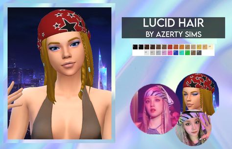 Sims 4 Hair Bandana, Hair Bandana, Straight Black Hair, Bandana Hairstyles, The Sims 4, The Sims, Sims 4, Black Hair, Hair