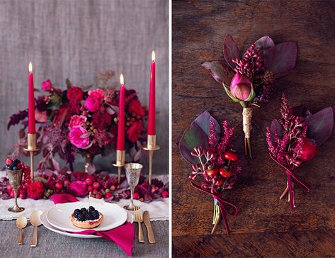 Valentine's Day Wedding Inspiration // Inspired by This Red Wedding Theme, Purple Table, Purple Themes, Theme Color, Floral Shop, Valentine Wedding, Valentines Day Weddings, Day Wedding, Diy Wedding Decorations