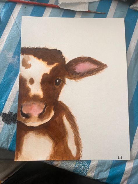 Cow Oil Pastel, Fluffy Cow Painting, Cow Drawing Easy, Cow Paintings, Fluffy Cow, Cow Drawing, Fluffy Cows, Oil Pastel Art, Diy Things