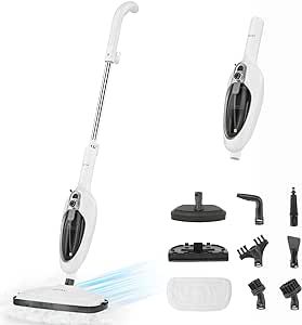 Secura Steam Mop 10-in-1 Convenient Detachable Steam Cleaner, White Multifunctional Cleaning Machine Floor Steamer with 3 Microfiber Mop Pads Floor Steamer, Handheld Steam Cleaner, Kitchen Vacuum, Hot Steam, Steam Mops, Steam Cleaner, Steam Mop, Microfiber Mops, Mop Pads