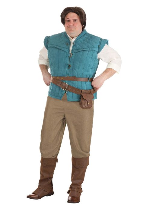 PRICES MAY VARY. Size: 2X COSTUME INCLUDES: This Plus Size Flynn Rider Costume from Disney's Tangled includes a shirt, a vest, pants, 2 belts, a pouch, and a pair of shoe covers. FROM FUN COSTUMES: We're Halloween costume experts and we're very excited to team up with Disney to make outfits from their most celebrated animated features. Fans of Disney's Tangled can roleplay and recreate their favorite movie moments with this Flynn adult costume. AUTHENTIC DESIGN: We designed this men's Tangled co Flynn Rider Costume, Tangled Flynn Rider, Tangled Flynn, Tangled Costume, Villain Dresses, Make Outfits, Fun Costumes, Plus Size Costume, Faux Suede Vest