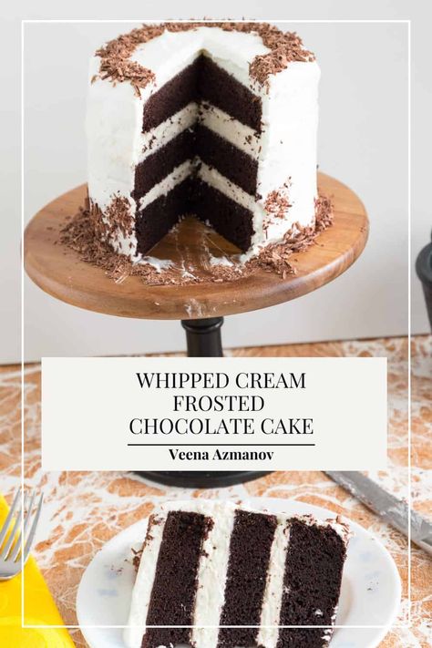 Chocolate Cake With Whipped Frosting, Chocolate Whipped Cream Cake, Ultimate Chocolate Cake, Whipped Cream Cakes, Chocolate Whipped Cream, Whipped Frosting, Whipped Cream Frosting, Layered Cake, Chocolate Layer Cake