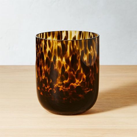 Tortoiseshell Old-Fashioned Glass. #tortoiseshell #forthehome #entertaining Modern Drinking Glasses, Hm Home, Old Fashioned Glass, Gold Cocktail, Stainless Steel Straws, Drinking Glass, Drinking Glasses, Interior Design Trends, Tortoise Shell