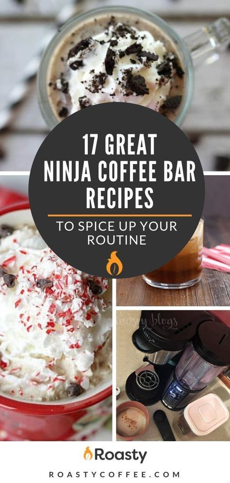 From the more classic mocha latte to peppermint mochas that give you those holiday feels, check out our list of 17 great Ninja Coffee Bar recipes to spice up your routine. Happy caffeinating! #roastycoffee #ninjacoffeebar #coffeemaker #homemadecoffee #coffeerecipes #coffeeathome #coffeedrinks Ninja Specialty Coffee Recipes, Ninja Dual Brew Coffee Recipes, Ninja Dualbrew Pro Coffee Recipes, Ninja Specialty Coffee Maker Recipes, Ninja Dual Brew Pro Recipes, Ninja Coffee Maker Recipes, Coffee Maker Recipes, Hot Coffee Recipes, Coffee Bar Recipes