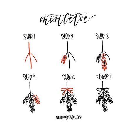 Because if you’re gonna pick any festive doodle, mistletoe is always a win. #botanicallinedrawing Mistletoe Drawing, Christmas Drawing Ideas, Easy Christmas Drawings, Botanical Line Drawing, Christmas Doodles, Line Flower, Tangle Patterns, Little Doodles, Plant Drawing