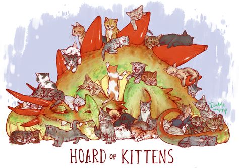 another set of commissioned dragon hoards ! A Bunch Of Cats, Bunch Of Cats, Cute Dragons, Mythical Creatures Art, Mystical Creatures, Art Series, Dragon Art, Magical Creatures, Creature Design