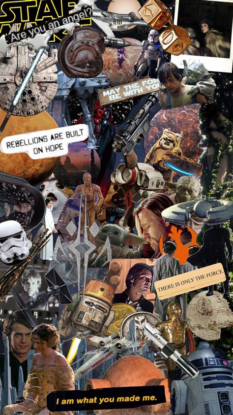 Star Wars 💥 Star Wars Collage, Star Wars Aesthetic, Wars Aesthetic, Star Wars Prints, Wallpaper Collage, Star Wars Wallpaper, Star Wars Art, Desktop Wallpaper, Collage Art