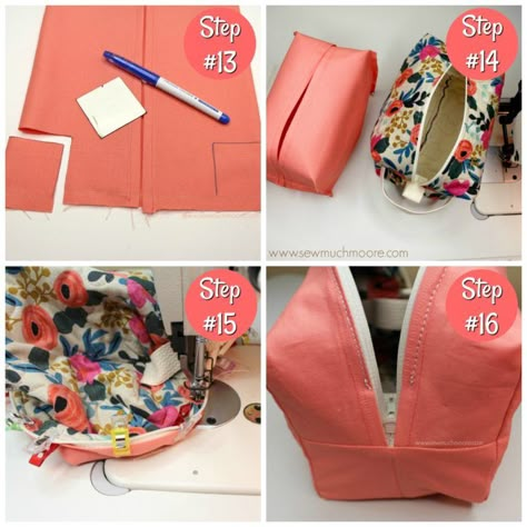 Makeup and Shaving Bag Tutorial with video instructions 4 Sewing Makeup Bag, Cosmetic Bag Pattern, Tutorial Sewing, Diy Sewing Gifts, Purse Crafts, Sewing Bee, Diy Bags Patterns, Sewing Business, Diy Bags Purses