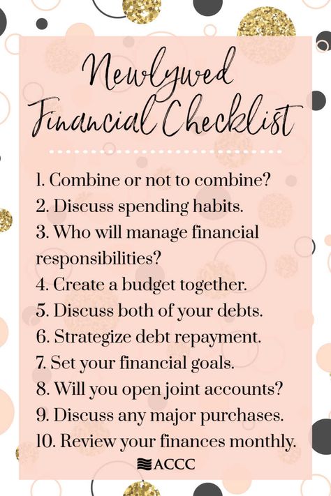 Couple Goal Planning, Couples Financial Planning, Newlywed Checklist, Newlywed Tips, Couple Growth, Marriage Checklist, Marriage Finances, Financial Planning For Couples, Couple Finances