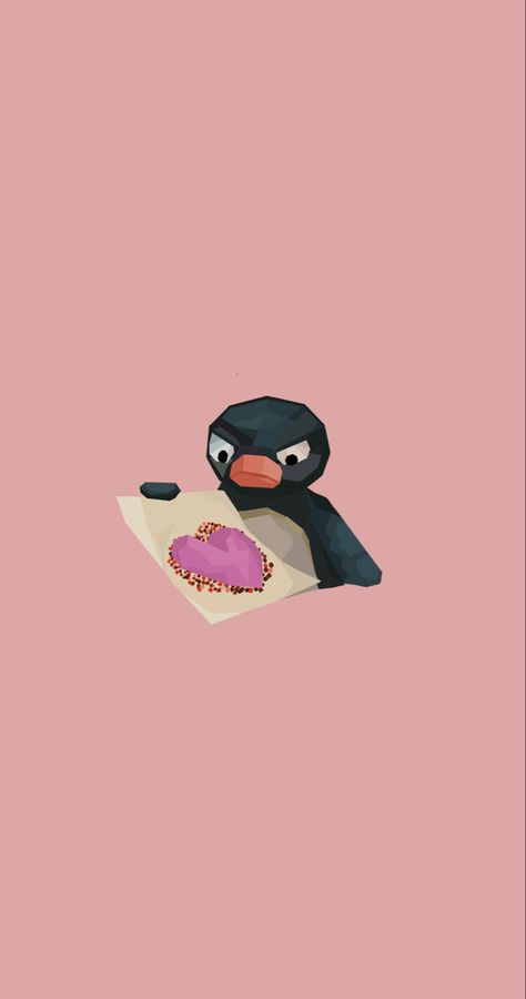 Pingu Iphone Wallpaper, Pink Penguin Wallpaper, Pingu Wallpaper Aesthetic, Pingu Wallpaper Iphone, Pingu Wallpaper, Noot Noot, Wallpaper Doodle, Simple Phone Wallpapers, Book Illustration Art