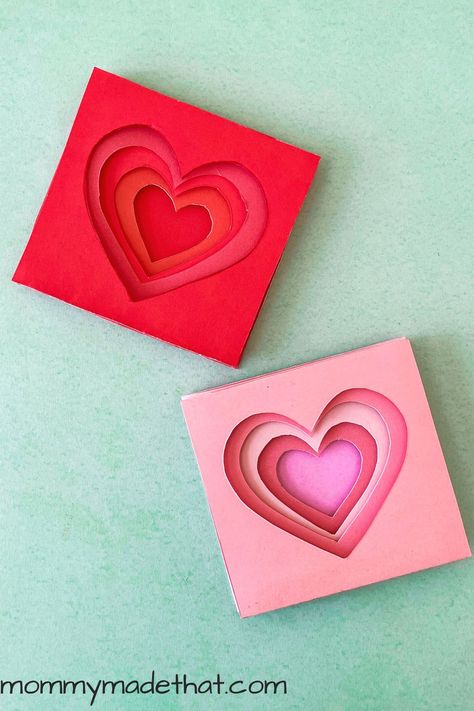 Adorable heart craft for Valentines day. Preschool Valentines Day Crafts, Easy Paper Origami, Preschool Valentines Day, Valentines Day Crafts For Preschoolers, Valentines Day Crafts For Kids, Hearts Paper Crafts, Valentine Craft Ideas, Valentine Art Projects, Origami Techniques