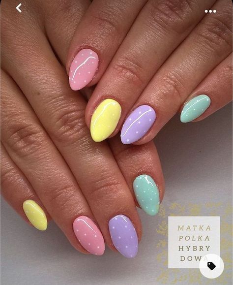 Short Almond Nails Designs Pastel, Cute Easter Nails Acrylic, Fun Nails Spring, Easter Short Nails, Short Easter Nails, Easter Spring Nails, Easter Nails Acrylic, Easter Nails Design, Easter Nail Ideas