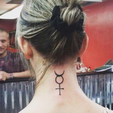 My Mercury tattoo! This is my first tattoo - which is the planet ruled by Virgo! #virgo #mercury #firsttattoo Mercury Sign Tattoo, Mercury Tattoo Planet, Mercury Tattoo Virgo, Mercury Symbol Tattoo, Mercury Tattoo, Mercury Symbol, Mercury Sign, Anubis Tattoo, Cloud Tattoo