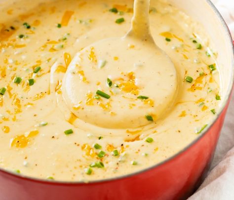 Cheesy Potato Soup Velveeta, Simple Cheesy Potato Soup, Potato Soup With Cheddar Cheese Soup, Cheesey Potatoes Soup, Potato Cheese Soup, Cheesy Potato Soup Recipe Easy, Potato Beer Cheese Soup, Cheesy Potato Soup Easy, Sausage Potato Soup