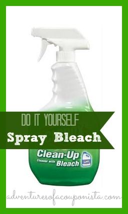 What you’ll need: 1/4 cup of Bleach 1 Teaspoon of Laundry Detergent 1 Empty Plastic Spray Bottle (How about an empty Clorox Clean-Up bottle?) Water Clorox Spray, Bleach Spray, Clorox Bleach, Diy Household Tips, Clorox Wipes, Diy Cleaning Solution, Diy Sprays, Disease Control, Bottle Water