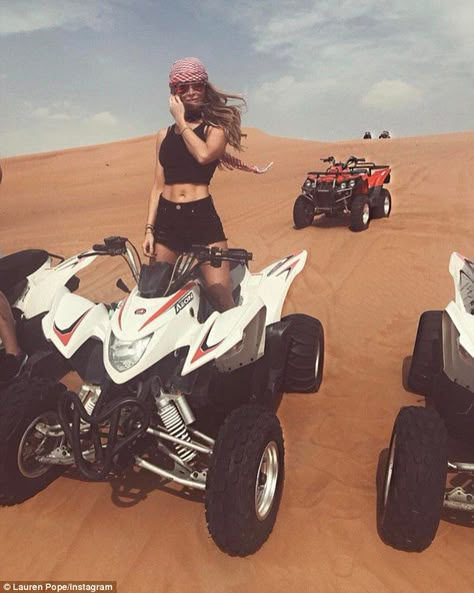 Livin' it up: The reality couple fled the bitter weather plaguing England and quickly adju... Lauren Pope, Shotting Photo, Four Wheelers, Egypt Travel, Summer Goals, Dubai Travel, Dream Lifestyle, Photo Couple, Two Girls