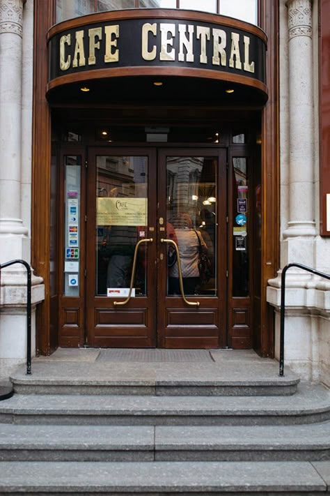 Cafe Central Vienna, Old Town Architecture, Vienna Architecture, Central Cafe, Old Cafe, Town Architecture, European Cafe, Flight Schedule, Shop Facade