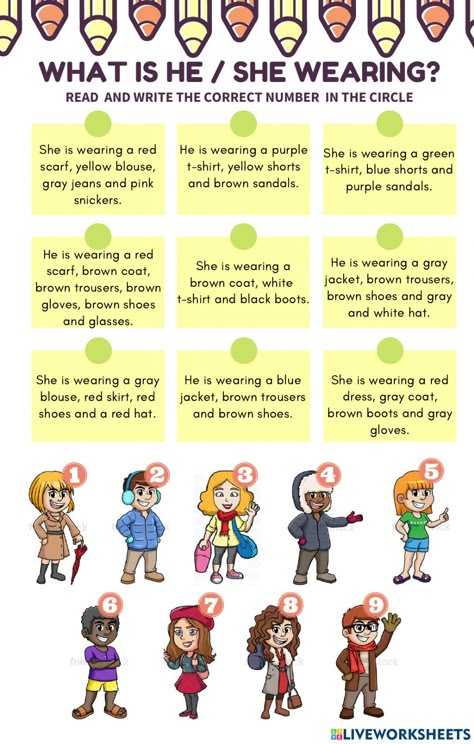 English Speaking Exercises, Clothes Worksheet For Grade 1, My Clothes Worksheet, Clothes Worksheets For Kids Activities, Clothes Worksheets For Kids, Describing Clothes, Worksheet For 2nd Grade, Clothes Worksheet, Clothes Game