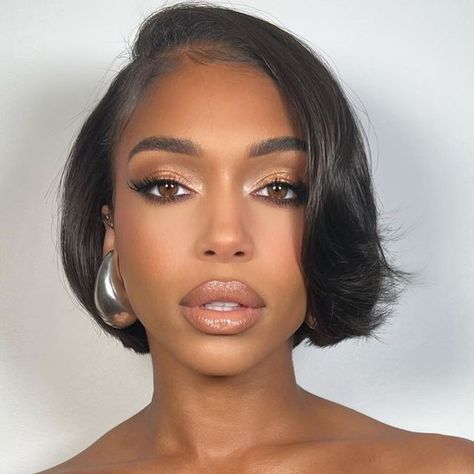 AnnaHart on Instagram: "Makeup on @loriharvey 🤍 #annahartmakeup Hair @hair4kicks" Simple Make Up For Graduate, Cocktail Wedding Makeup, Wedding Guest Make-up, June Wedding Makeup, Black Bridal Makeup Light Skin, Wedding Makeup For Bride Brown Eyes, Makeup Guest Wedding, Natural Black Makeup Looks, Black Women Make Up