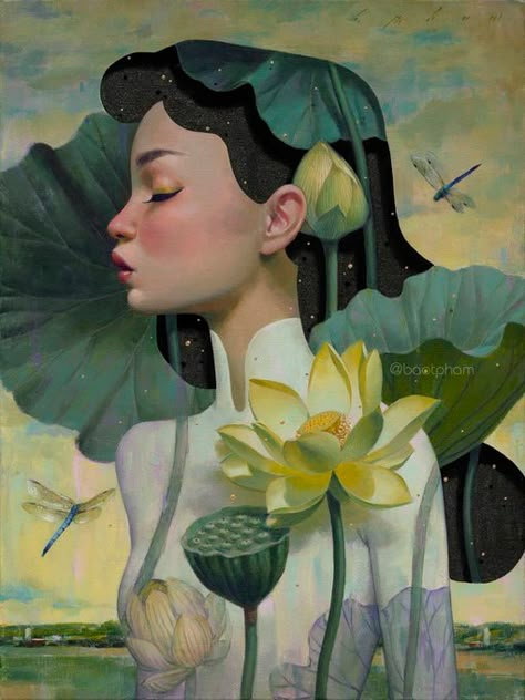 Bao Pham, Vietnam Art, Art Daily, Arte Inspo, 그림 그리기, Pretty Art, Portrait Painting, Painting Inspiration, 21st Century