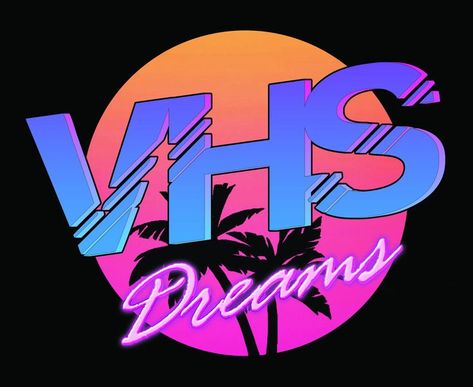 The 80s inspired logo of another great synthwave artist - "VHS Dreams" Vhs Dreams, Typographie Logo, 80s Logo, 80s Art, 80s Neon, Vaporwave Art, 80s Design, New Retro Wave, Neon Aesthetic