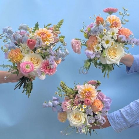 Bee’s Blossoms • Gold Coast Florist 🧚‍♀️ | Aaaand a moment for the bridesmaids’ bouquets 🥲 save for inspo x💌 You’ll see most of the images are my classic seasonal bridesmaid… | Instagram Soft Pastel Bridal Bouquet, Spring Bride Bouquets, Pastel Bouquet Wedding, Pastel Wildflower Bouquet, Prescott Wedding, Wedding Bouquets Pastel, Soft Pastel Wedding, Pastel Bridal Bouquet, Small Bridesmaid Bouquets