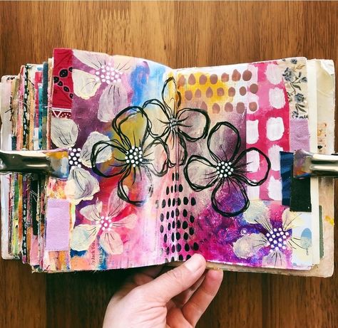 20 Art Journal Ideas That Will Leave You Feeling Inspired. - The DayDream Life Art Journal Ideas, Journal Techniques, Mixed Media Art Projects, Simple Collage, Art Journal Prompts, Watercolor Art Journal, Creative Journaling, Collage Scrapbook, Watercolor Journal