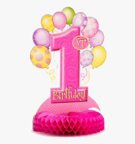 Happy Birthday 1 Year, 1st Birthday Centerpieces, First Birthday Centerpieces, Birthday Granddaughter, Pink First Birthday, First Birthday Balloons, Pink Centerpieces, Happy Birthday 18th, 1st Birthday Balloons