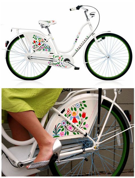 The Design Files: Alexander Girard Bikes! Paint Bicycle, Painted Bike, Electra Bike, Pink Bicycle, White Bike, Bike Aesthetic, Alexander Girard, Paint White, Retro Bike