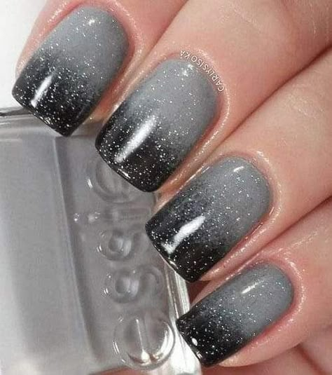 Grey Nail Designs, Gray Nails, Winter Nail Designs, Colorful Nail Designs, Beautiful Nail Designs, Dipped Nails, Gorgeous Nails, Nails Acrylic, Ombre Nails