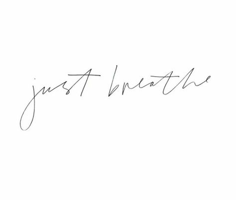 Tattoo Just Breathe Fonts, Breathe Tattoos, Just Breathe Tattoo, Word Fonts, Best Tattoos, Quotes Short, Short Words, Dainty Tattoos, Art Tattoos