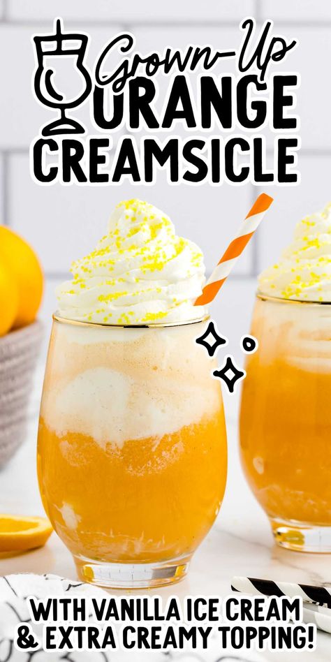 Orange Creamsicle Cocktail, Orange Dessert Recipes, Gummy Bear Drink, Orange Creamsicle Drink, Creamsicle Cocktail, Creamsicle Drink, Orange Recipes Dessert, Drinking Ideas, Infused Alcohol