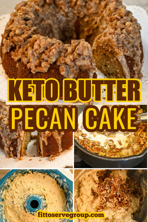 Sugar-Free Butter Pecan Cake Keto Butter Pecan Pound Cake, Keto Butter Pecan Cookies, Keto Butter Pecan Cheesecake, Keto Butter Pecan Cake, Keto Rum Cake, Butter Pecan Icing, Pecan Pie Pound Cake, Butter Pecan Pound Cake Recipe, Pecan Pie Cake