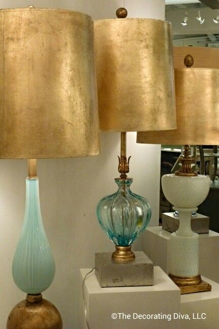 Light Lust: Smitten by these divine bespoke lamps by Louise Gaskill. Spotted at High Point Market fall 2013. #HPMKT Contemporary Lamp Shades, Antique Lamp Shades, Lampshade Makeover, Rustic Lamp Shades, Lamp Makeover, Painting Lamp Shades, Bedroom Lamp, Deco Luminaire, Painting Lamps