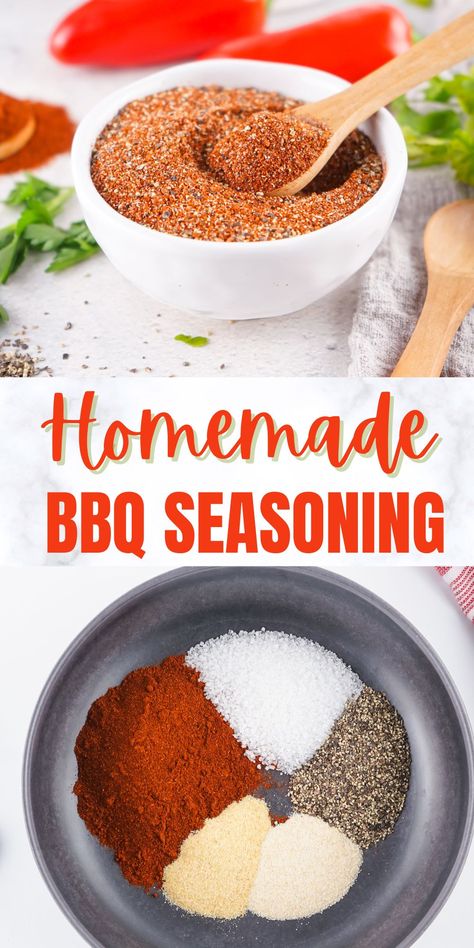 Transform your grilled dinner to something spectacular with this Homemade BBQ Seasoning recipe! Made with pantry staples like sweet paprika, kosher salt, and garlic powder, this blend adds a burst of flavor to meats and veggies alike. Perfect for ribs, chicken, or even roasted vegetables, it's simple to make and great for gift-giving. Customize to your liking and create your signature BBQ rub today. #BBQSeasoning #HomemadeSpice #GrillingEssentials Bbq Seasoning Recipe, Steak Rub Recipe, Homemade Rubs, Smoker Bbq, Homemade Dry Mixes, Homemade Seasoning, Diy Mixes, Lemon Herb Chicken, Bbq Spice