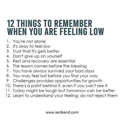 12 things to REMEMBER when you are feeling low. 😴 Feeling Low Motivation Quotes, Motivation When You Feel Low, When You Feel At Your Lowest, When You Are Feeling Down Quotes, Quotes For When You’re Feeling Down, Feeling Low Quotes Life, Low Moods Feelings Quotes, Low Moods Feelings, Motivational Quotes When You Feel Low