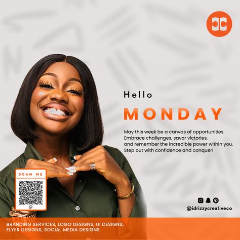 New Week Flyer Design, Podcast Cover, Gallery Wallpaper, Hello Monday, Birthday Flyer, Graphic Design Ads, Business Content, Wallpaper Abstract, Branding Services