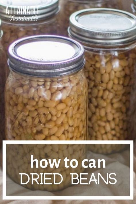 Canning Dried Beans, Bean Bread, Canning Beans, Canning Pressure Cooker, Canning Granny, Water Bath Canning Recipes, Pressure Canning Recipes, Home Canning Recipes, Canning Vegetables