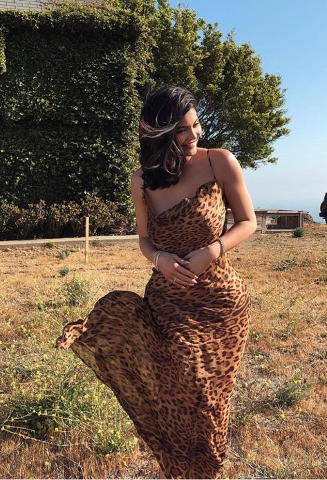 Summer Trend to Shop: Leopard-Print Dresses inspired by Kylie Jenner - click through to shop Women In Suspenders, Evening Party Outfit, Midi Gowns, Leopard Maxi Dress, Leopard Print Outfits, Mesh Bodycon Dress, Backless Maxi Dresses, Leopard Dress, Suspender Dress