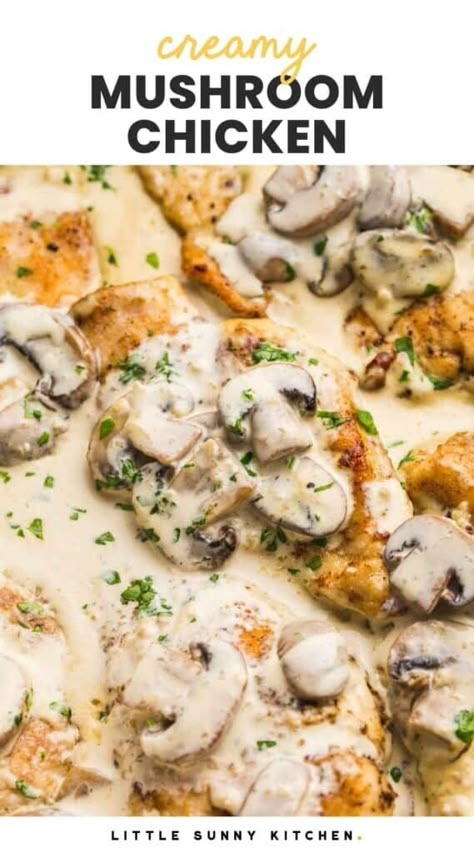 Chicken Breast Recipes For Dinner, Quick Chicken Breast Recipes, Crusted Chicken Breast, Creamy Mashed Cauliflower, Quick Chicken Dinner, Creamy Mushroom Chicken, Chicken Mushroom Recipes, Recipetin Eats, Cream Of Mushroom Soup