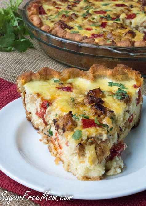 Low Carb Italian Sausage Quiche Italian Sausage Quiche, Cheesy Italian Sausage, Quiche Keto, Pepper Quiche, Filet Mignon Chorizo, Sausage Quiche, Low Carb Quiche, Thm Dinner, Keto Quiche