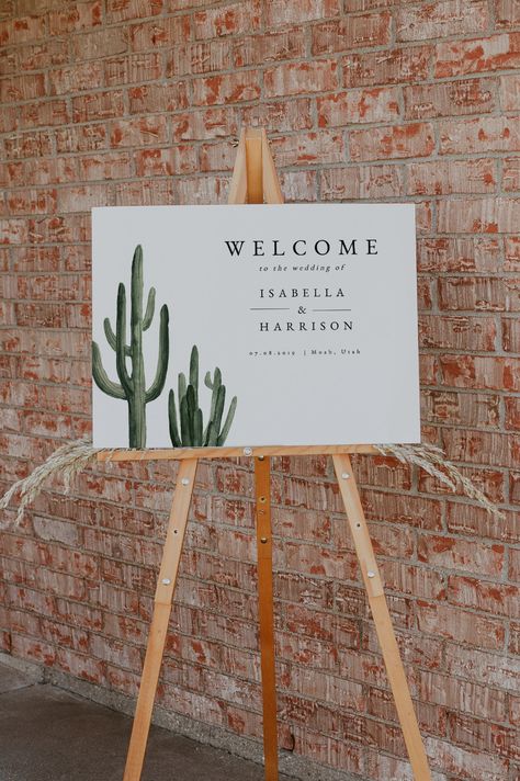 ELEANOR Cactus Wedding Welcome Sign Template Desert Wedding | Etsy Prenatal Foods, Cactus Wedding Decor, Proposal Signs, Desert Wedding Decor, Dessert Wedding, Earth Tone Wedding, Popup Shop, Az Wedding, Western Glam