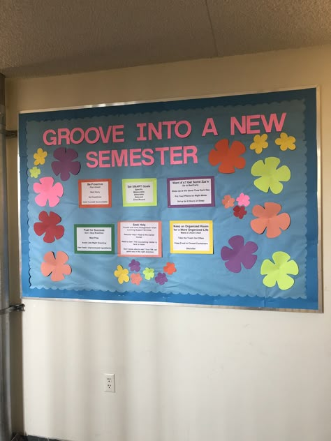 70s themed welcome back bulletin board Residence Life Bulletin Boards, Dorm Bulletin Boards, Res Life Bulletin Boards, Resident Assistant Bulletin Boards, Door Decorations College, October Bulletin Boards, November Bulletin Boards, Dorm Themes, Welcome Bulletin Boards