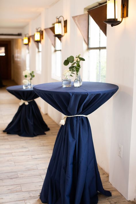 Navy And White Wedding Decorations, Navy Cocktail Table, Navy And Green Wedding Decor, Navy Blue Sweetheart Table, Navy And White Party Decor, Blue And White Event Decor, Navy And White Table Decor, Navy And Dusty Blue Wedding Centerpieces, Navy Blue And White Wedding Decorations