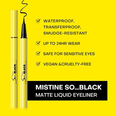 Cruelty free and Vegan waterproof eyeliner that doesn't change your vision. It is waterproof and lasts all day. Non-toxic. Eyeliner Smudge, Black Liquid Eyeliner, Toxic Makeup, Eyes Eyeliner, Eyeliner Liquid, Non Toxic Makeup, Black Liquid, Sensitive Eyes, Liquid Liner