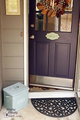 Love this color for the front and side door. Purple Front Door, Purple Front Doors, Tan House, Black Shutters, Front Door Paint Colors, Door Colors, Purple Door, Door Paint Colors, Painted Front Doors