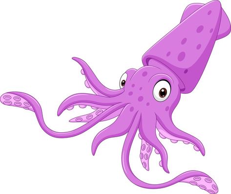 Cartoon Squid, Cute Squid, Squid Squad, Cartoon Purple, Premium Vector Cartoon, Vector Cartoon, The Cartoon, Cartoon Clip, Free Vector Graphics