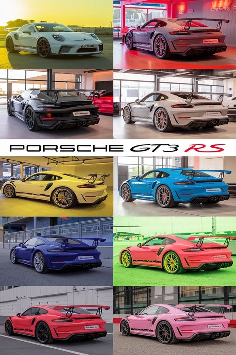 Multiple Porsche cars, the 911 GT3 RS presented as stunning aesthetic car wallpapers